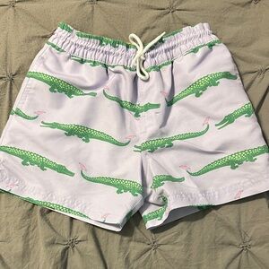 The Beaufort Bonnet Company Green Alligator Swim Trunks
